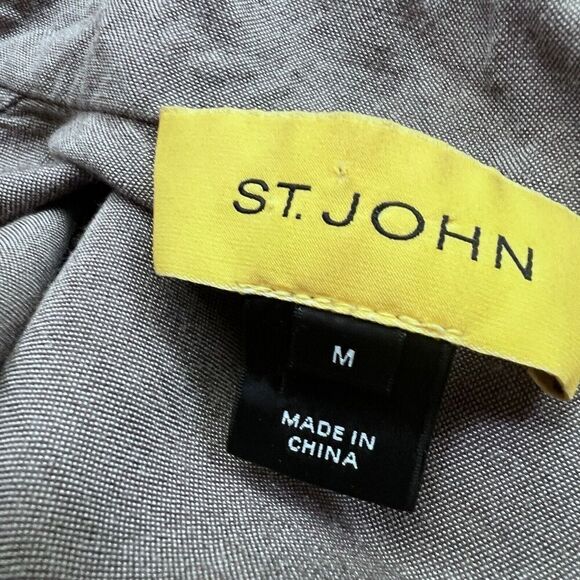 St. John Drawstring Track Jacket Viscose And Wool Olive Green Size Medium - Picture 6 of 12